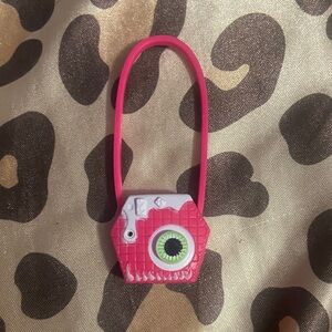 pink + white monster high doll camera purse